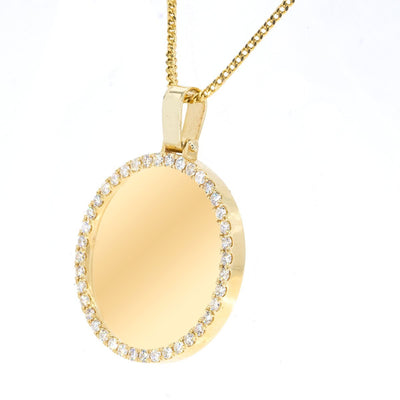 14KT Yellow Gold 2.70CTW Engraveable Diamond Pendant - Giorgio Conti Jewelers