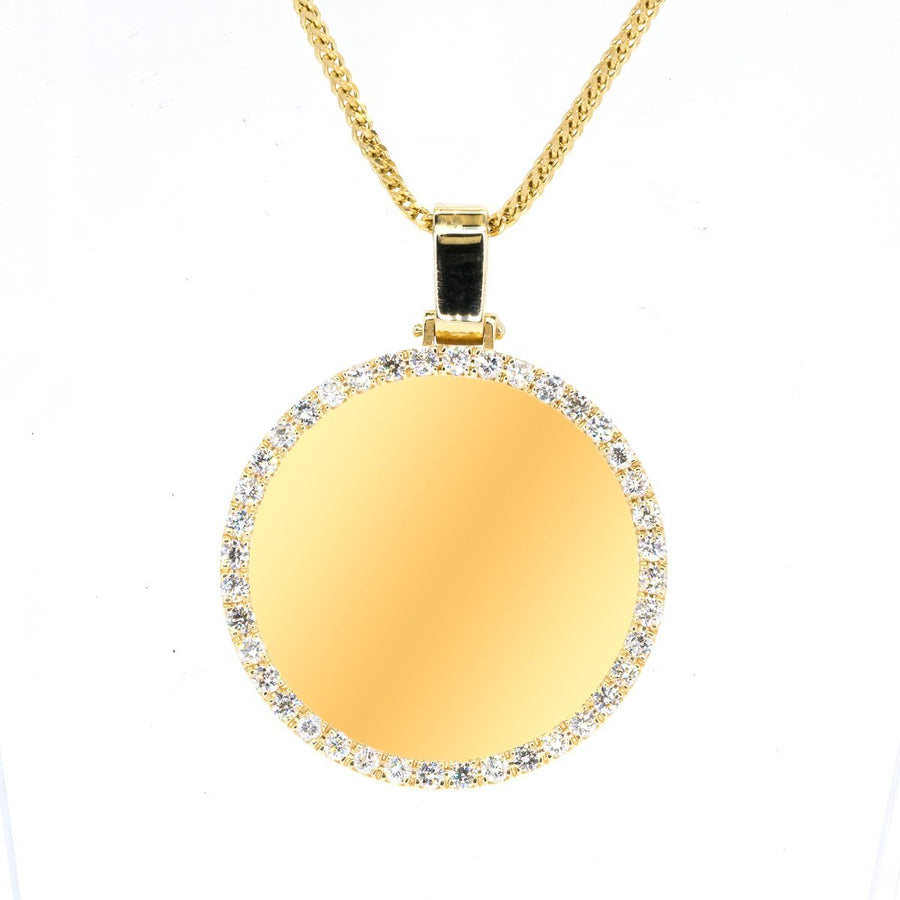 14KT Yellow Gold 2.70CTW Engraveable Diamond Pendant - Giorgio Conti Jewelers