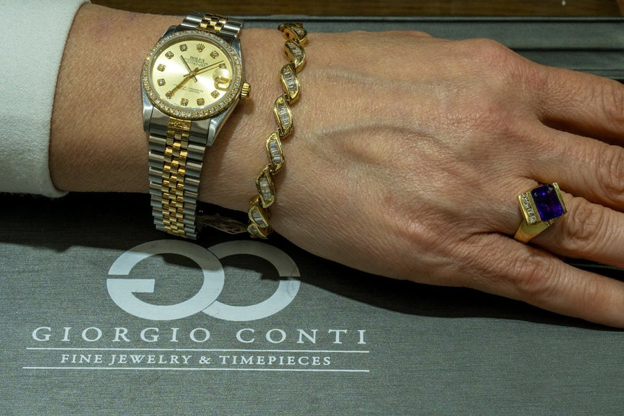 14KT Yellow Gold 3.00CTW Baguette Cut Channel Set Natural Diamond Tennis Bracelet - Giorgio Conti Jewelers