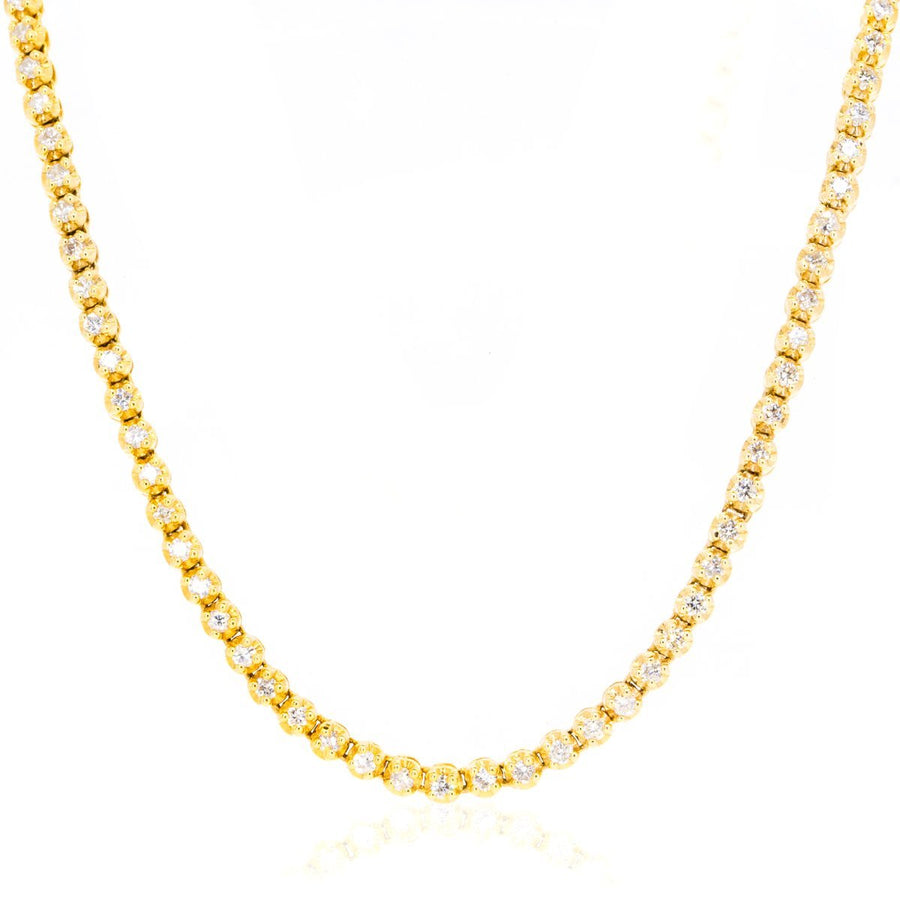 14KT Yellow Gold 8.10CTW Brilliant Round Diamond Necklace - Giorgio Conti Jewelers