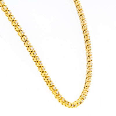 14KT Yellow Gold 8.10CTW Brilliant Round Diamond Necklace - Giorgio Conti Jewelers