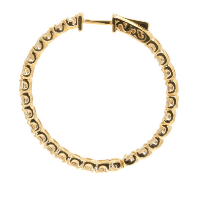 14KT Yellow Gold In and Out 5.30CTW Diamond Hoop Earrings - Giorgio Conti Jewelers