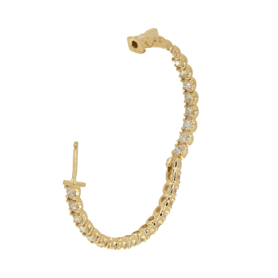 14KT Yellow Gold In and Out 5.30CTW Diamond Hoop Earrings - Giorgio Conti Jewelers