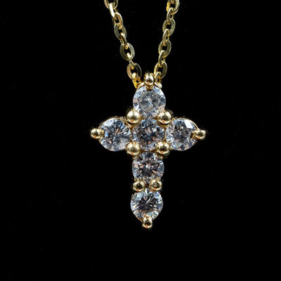 14KT Yellow Gold Life Diamond Cross Pendant - Giorgio Conti Jewelers