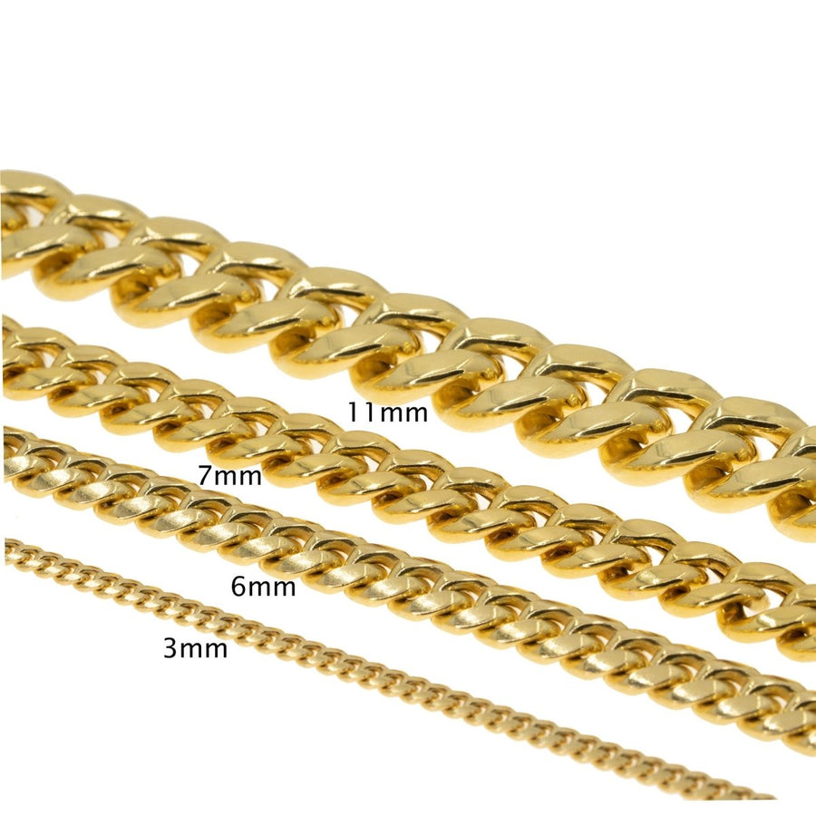 14KT Yellow Gold Solid Miami Cuban Link Chain - Giorgio Conti Jewelers