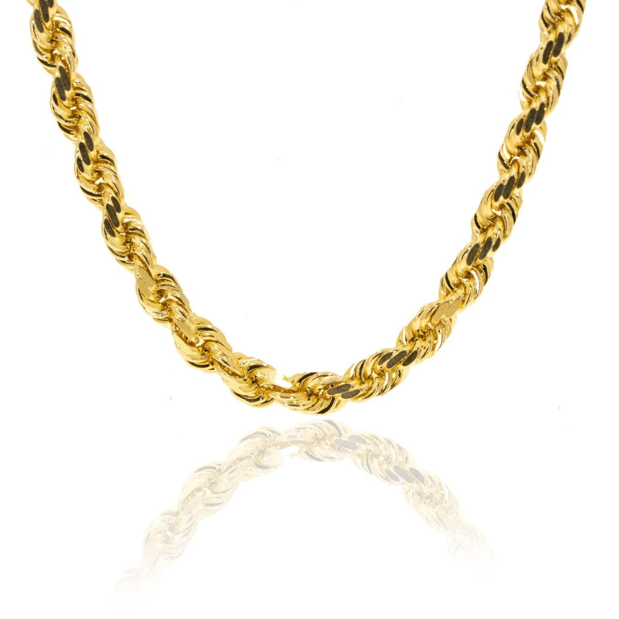 14KT Yellow Gold Solid Rope Diamond Cut Mens Chain - Giorgio Conti Jewelers