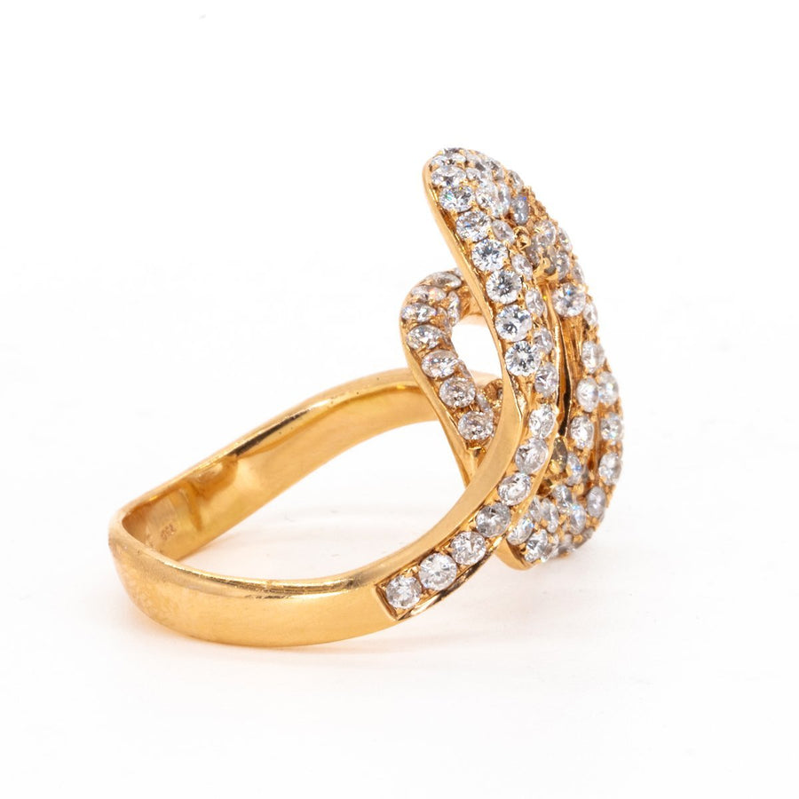 18Kt Rose Gold 2.57ctw Round Cut Free Form Diamond Ring - Giorgio Conti Jewelers