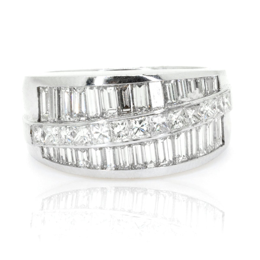 18KT White Gold 2.65ctw Princess Cut Pave Set Diamond Band - Giorgio Conti Jewelers