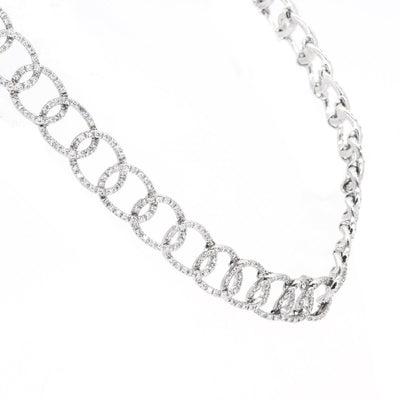 18KT White Gold 5.67CTW Brilliant Round Diamond Link Necklace - Giorgio Conti Jewelers