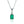 18kt White Gold .71ctw NATURAL Emerald Cut Emerald With Round Diamond Accent Solitaire Gemstone Pendant - Giorgio Conti Jewelers