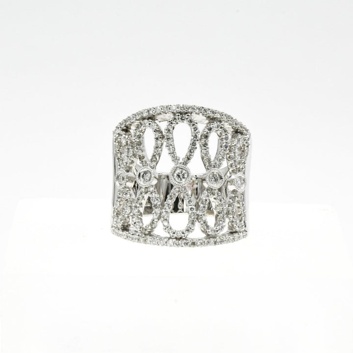 18KT White Gold Diamond Free Form Band Ring - Giorgio Conti Jewelers