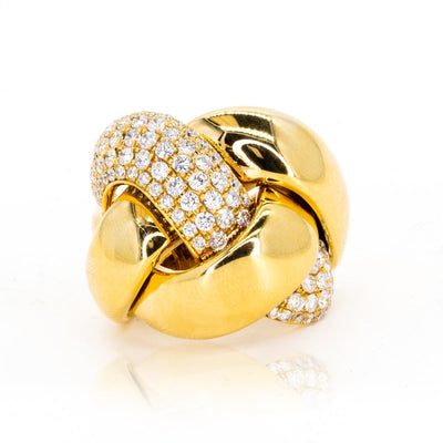 18Kt Yellow Gold 2.01ctw Round Cut Prong Set 5 Row Diamond Ring - Giorgio Conti Jewelers