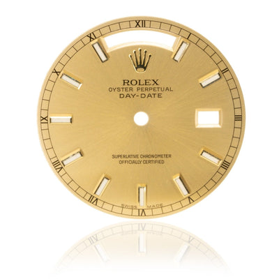 Rolex Day-Date President 36MM Champagne Authentic Factory Luminescence Stick Watch Dial - Giorgio Conti Jewelers