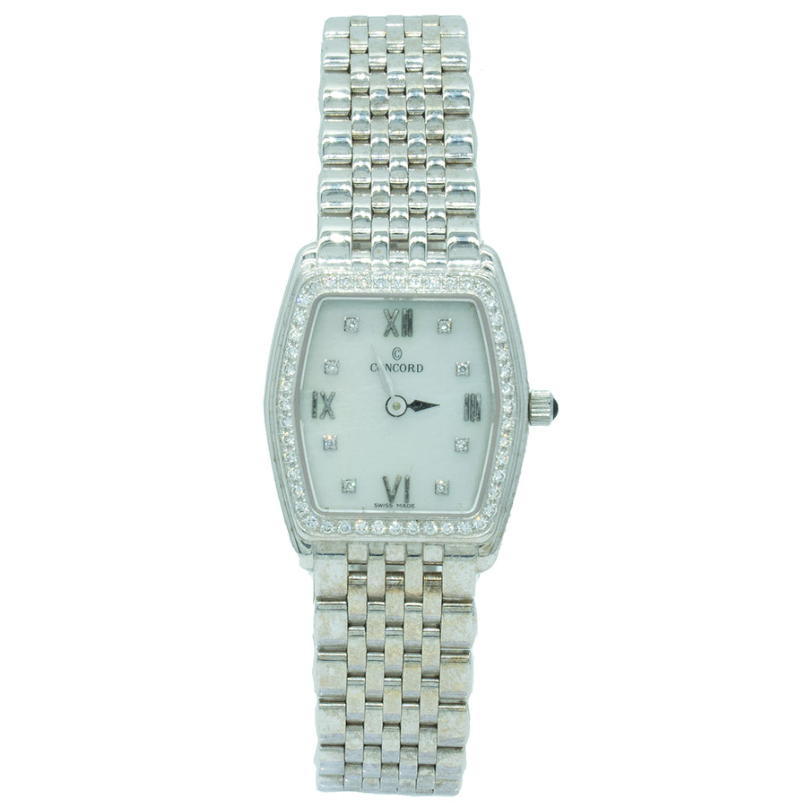 Concord 0310888 Bella Ponte 23mm White Gold MOP With Factory Diamond Dial Watch