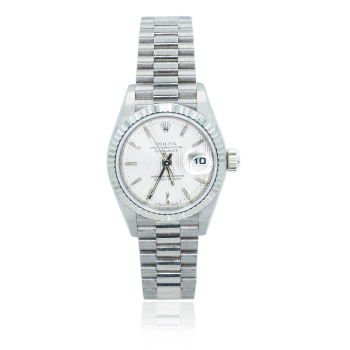Rolex President 69179 Quickset 18KT White Gold Factory 26MM Womens Watch - Giorgio Conti Jewelers