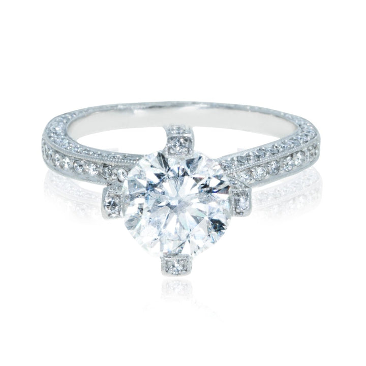 Platinum 3.50CTW Diamond Engagement Ring - Giorgio Conti Jewelers