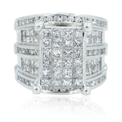 White Gold 5.75CTW Invisible Diamond Engagement Ring - Giorgio Conti Jewelers