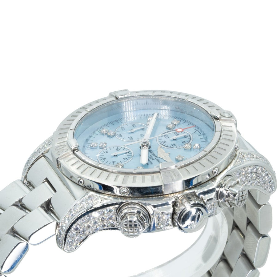 Breitling Bentley Super Avenger A13370 Chronograph 5.75CTW Diamond MOP Dial Mens Watch - Giorgio Conti Jewelers