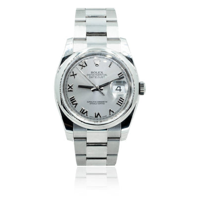 Rolex DateJust 116200 Rhodium Stainless Steel 36MM Mens Watch - Giorgio Conti Jewelers