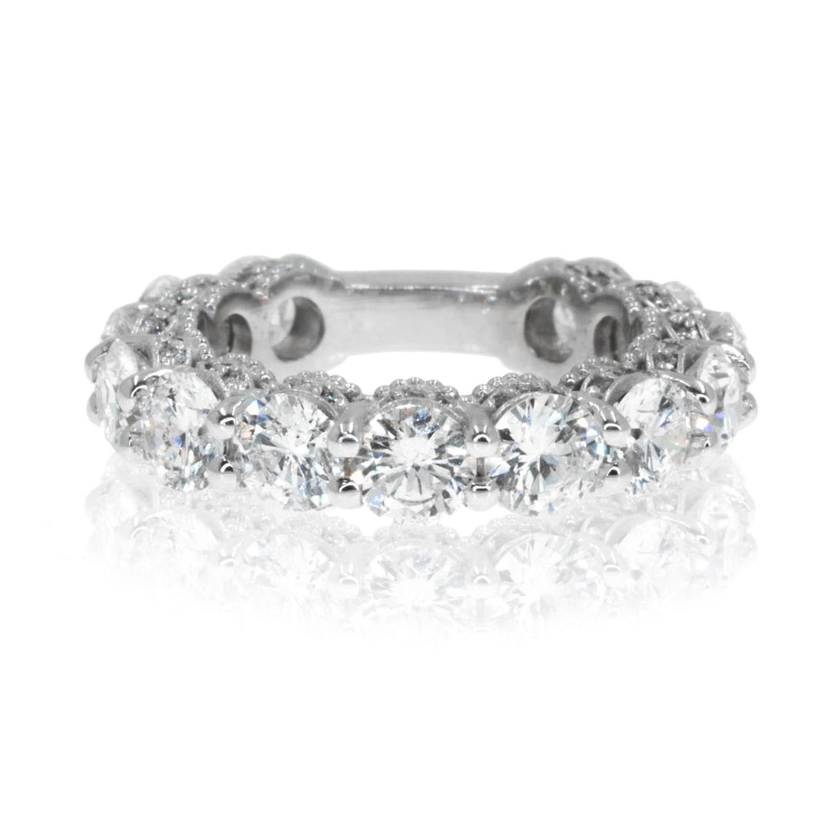 Eternity Band with big diamonds, and pave diamonds on side 5.81ctw - Giorgio Conti Jewelers