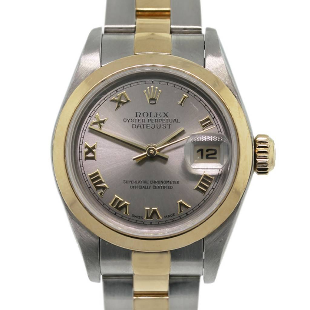 ROLEX LADIES OYSTER PERPETUAL FACTORY DIAMOND DIAL 18K GOLD WATCH + 1CT  BEZEL