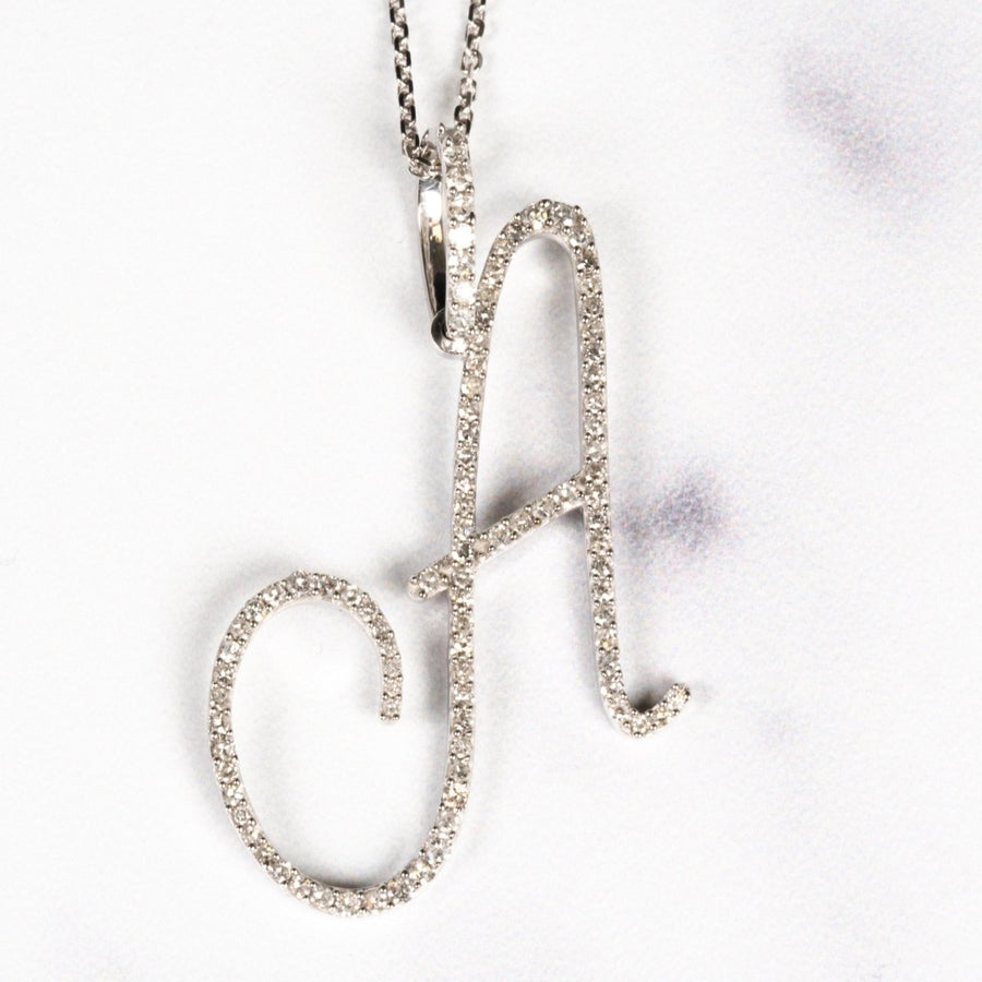 "A" Initial Pendant with Diamonds - Giorgio Conti Jewelers