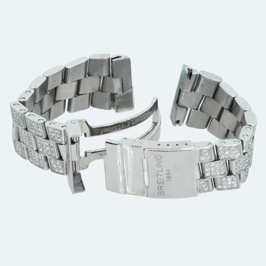 Breitling Super Avenger 10.00CTW Diamond Steel Factory Watch Bracelet - Giorgio Conti Jewelers