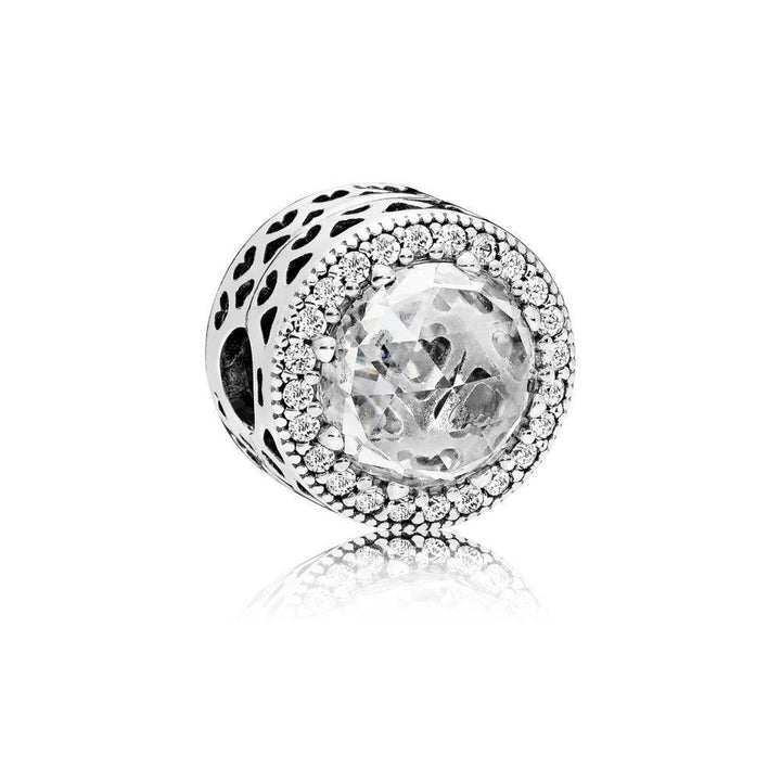 Clip in Sterling Silver with Clear Cubic Zirconia and Cut-Out Heart - Giorgio Conti Jewelers
