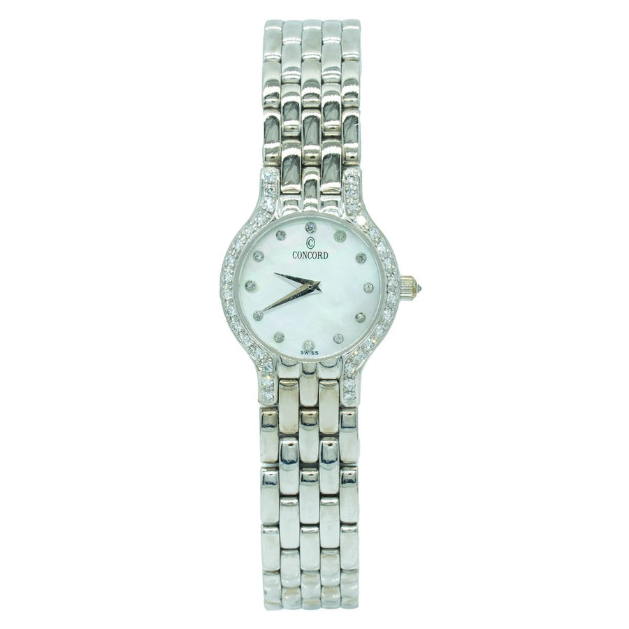 Concord 0390931 Les Palais 21mm 18KT White Gold Factory Diamond MOP Dial Watch - Giorgio Conti Jewelers