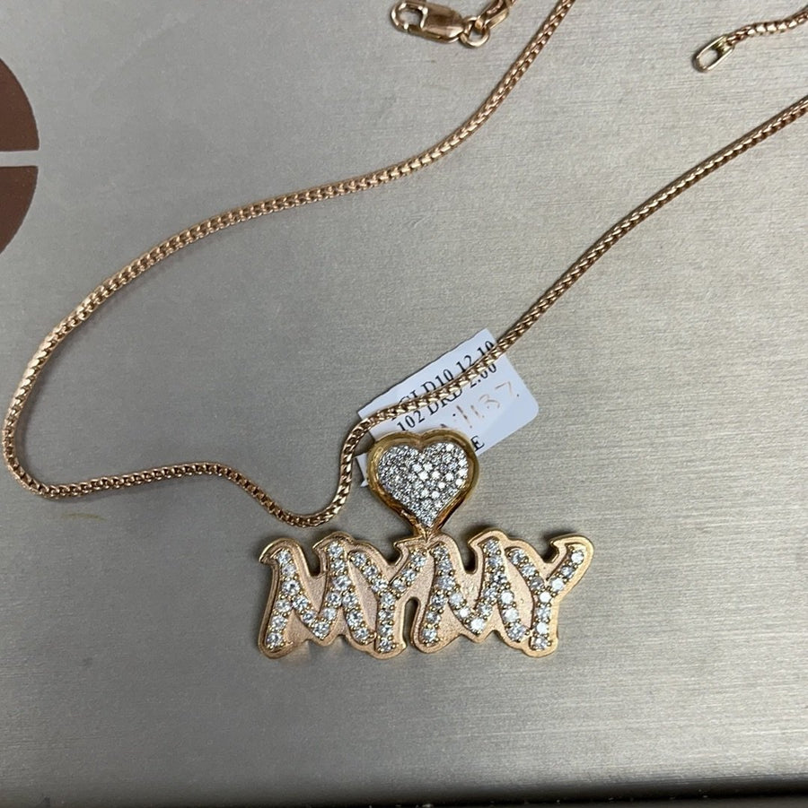 Custom made rose gold diamond pendant with chain - Giorgio Conti Jewelers