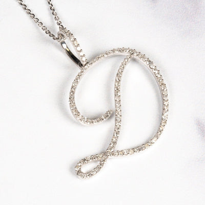 "D" Initial Pendant with Diamonds - Giorgio Conti Jewelers