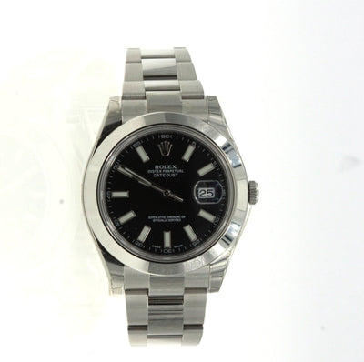 Rolex Datejust II 116300 Stainless Steel Black Dial Mens Watch - Giorgio Conti Jewelers