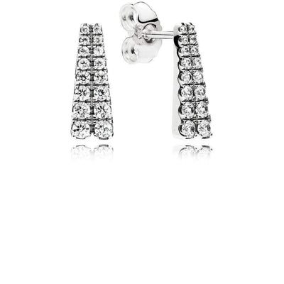 Earrings in Sterling Silver with 32 Bead-Set Clear Cubic Zirconia - Giorgio Conti Jewelers