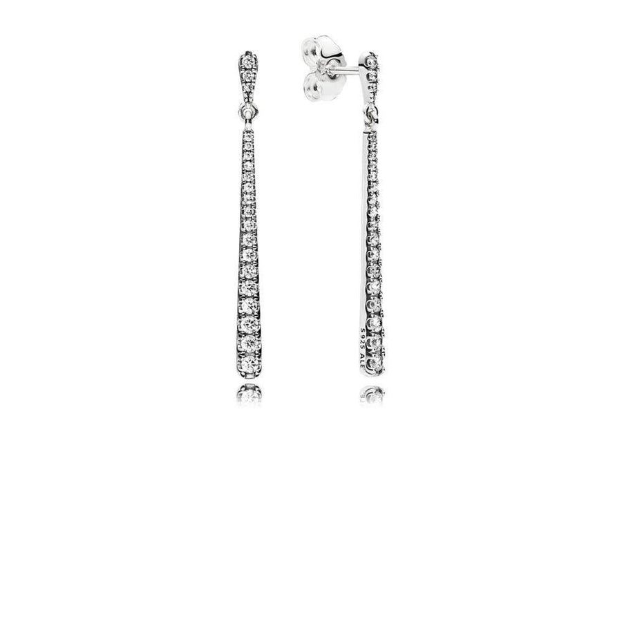 Earrings in Sterling Silver with 40 Bead-Set Clear Cubic Zirconia - Giorgio Conti Jewelers