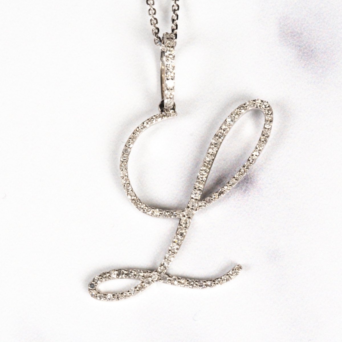 Side Set Diamond Initial Necklace | Wedding & Bridal Jewelry | Anye Designs