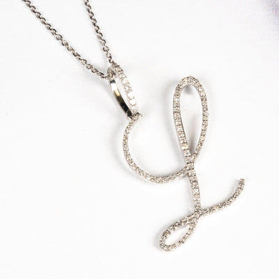 Diamond Initial Necklace, 14K Solid White Gold Diamond Letter Necklace,  Minimalist Letter Necklace ,personalized Necklace, Letter M Necklace - Etsy