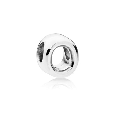 Letter O Charm in Sterling Silver with Heart Pattern - Giorgio Conti Jewelers