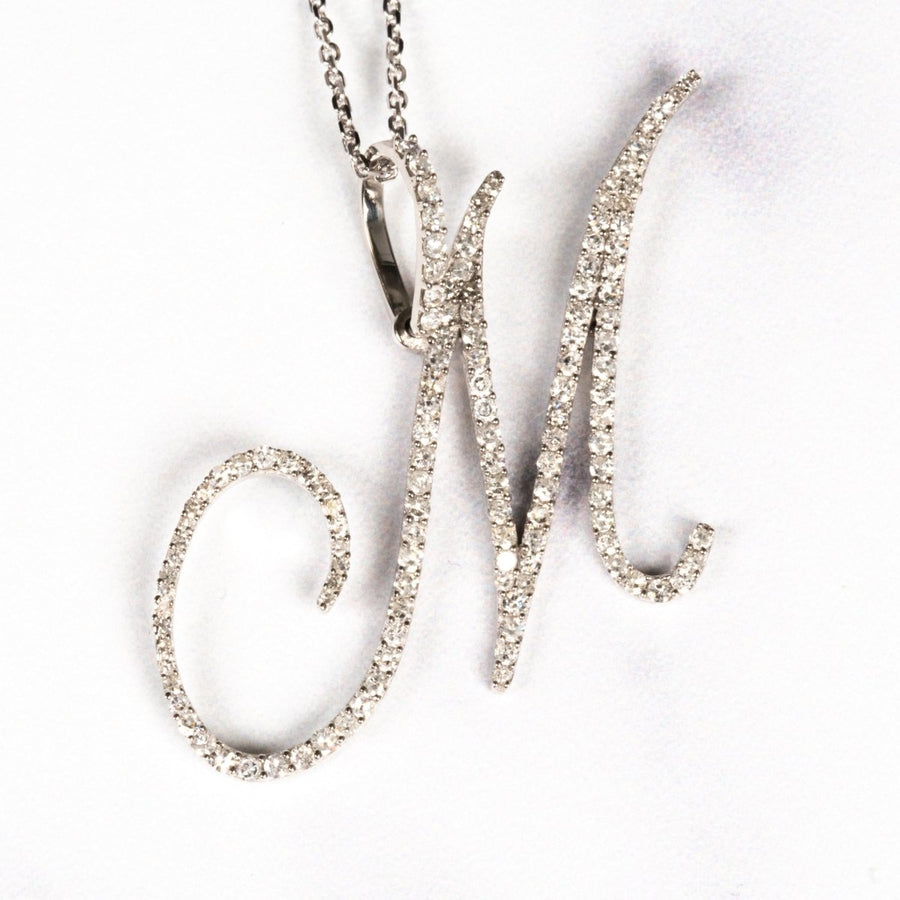 "M" Initial Pendant with Diamonds - Giorgio Conti Jewelers