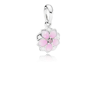 Magnolia Bloom, Pale Cerise Enamel & Pink CZ - Giorgio Conti Jewelers