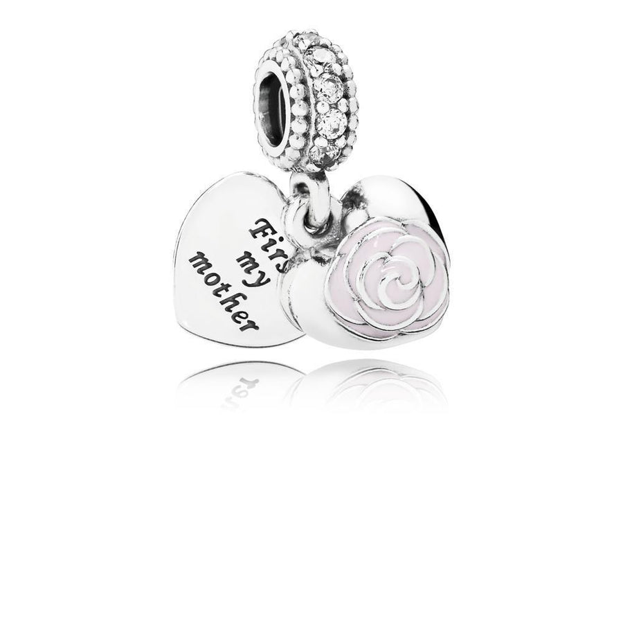 Mother'S Rose, Pink Enamel & Clear CZ - Giorgio Conti Jewelers