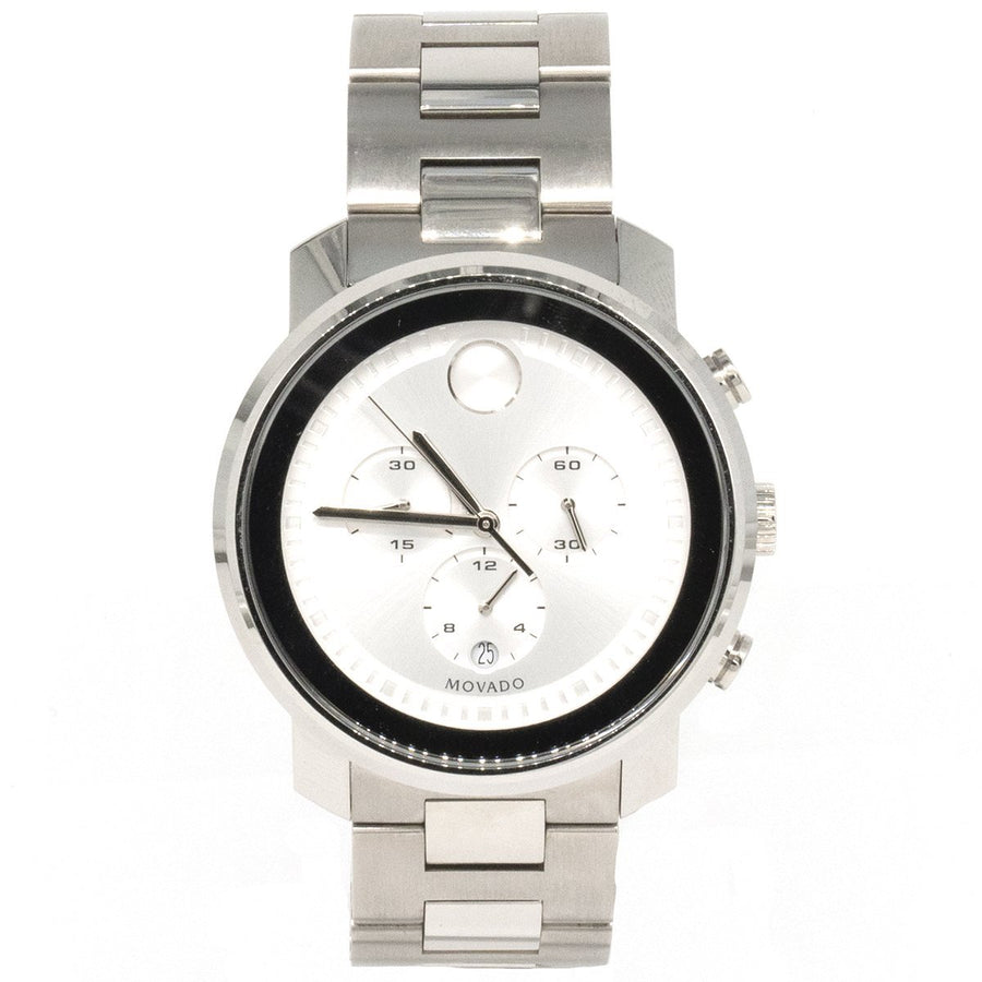 Movado Bold Chronograph 3600276 44mm Stainless Steel Silver Dial Watch - Giorgio Conti Jewelers