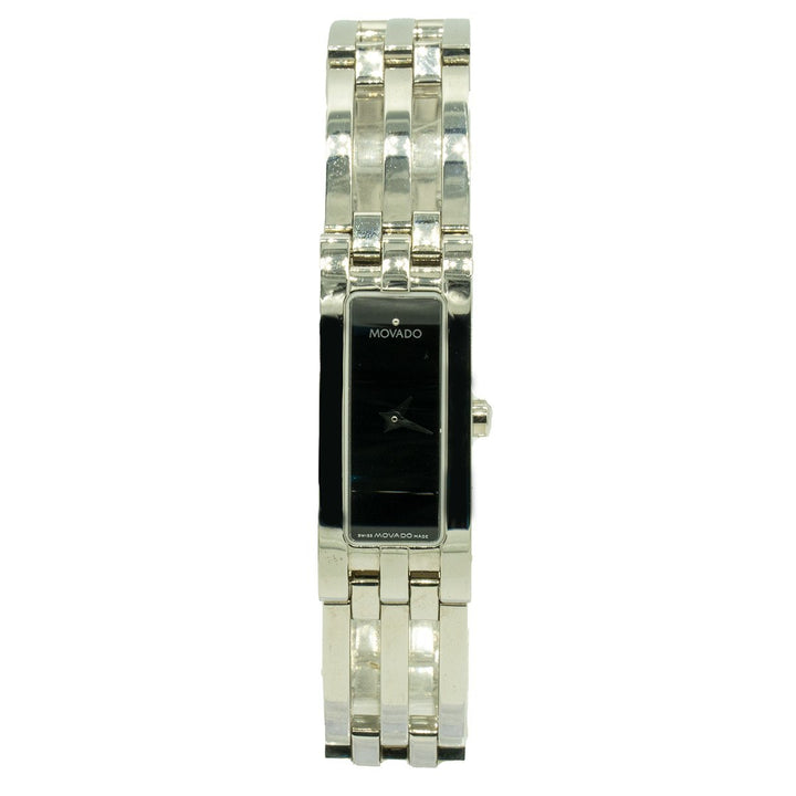 Movado Esperanza Baguette 0604552 15mm Stainless Steel Black Dial Women's Watch - Giorgio Conti Jewelers