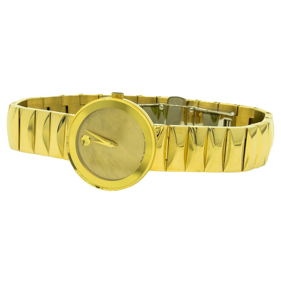 Movado Sapphire 0607049 26mm Gold PVD Stainless Steel Gold MOP Dial Women's Watch - Giorgio Conti Jewelers