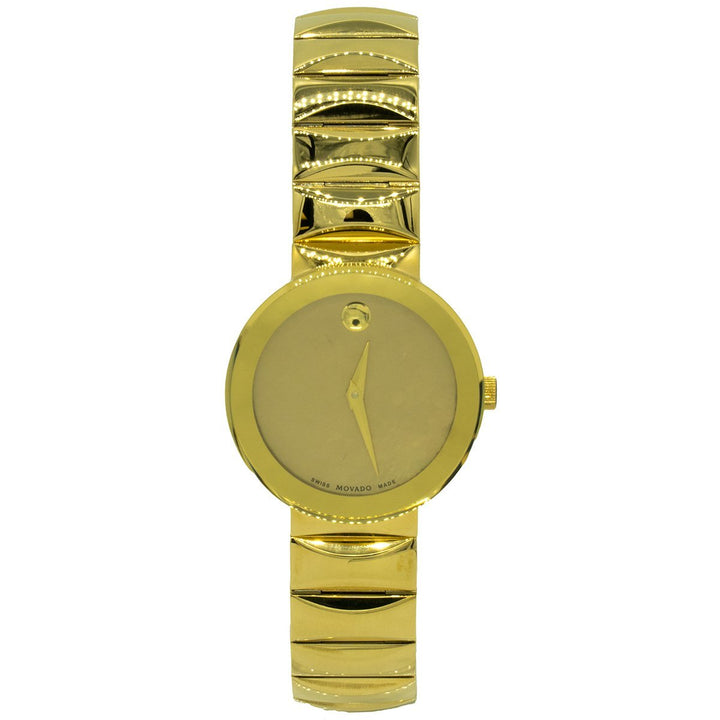 Movado Sapphire 0607049 26mm Gold PVD Stainless Steel Gold MOP Dial Women's Watch - Giorgio Conti Jewelers