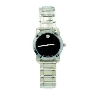 Movado Vizio 0605811 26mm Stainless Steel Black Dial Women's Watch - Giorgio Conti Jewelers
