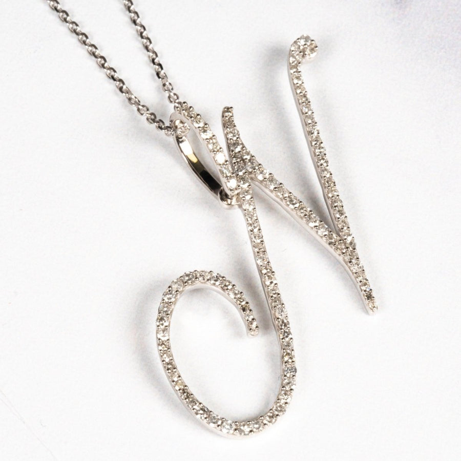 "N" Initial Pendant with Diamonds - Giorgio Conti Jewelers