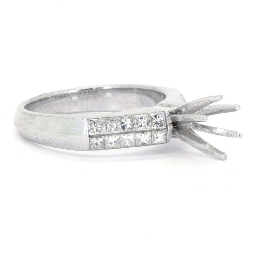 Platinum 0.85ctw Round Cut Invisible Set Diamond Engagement Ring - Giorgio Conti Jewelers
