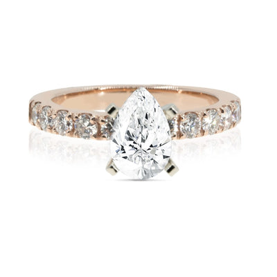 Rose gold split prong diamond semi mount - Giorgio Conti Jewelers