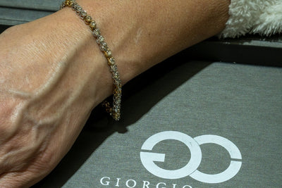 Two Tone White and Yellow Gold 3.00CTW Round Brilliant Cut Natural Diamond Tennis Bracelet - Giorgio Conti Jewelers