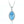 Vintage Inspired Blue Topaz Marquise White Gold 2.09ctw Milligrain Diamond Halo Solitaire Pendant - Giorgio Conti Jewelers